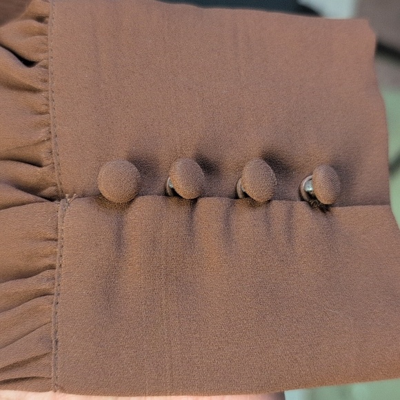 Abercrombie & Fitch Sweetheart Button Down Blouse Brown Size Small NWT - Picture 5 of 8